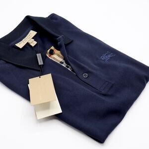 NWT BURBERRY MENS POLO NAVY COLOR SIZE XS